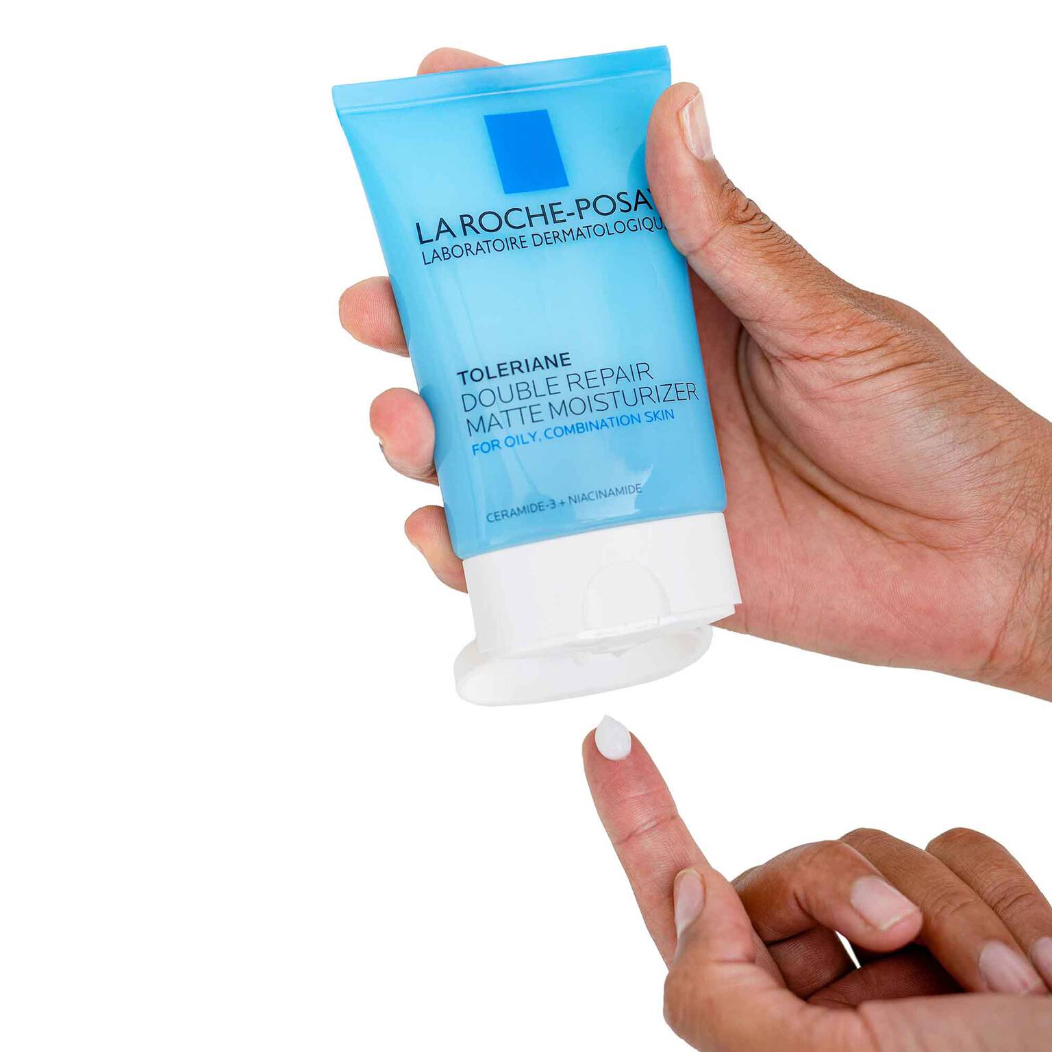 toleriane-double-repair-matte-face-moisturizer-for-oily-skin-q5 la-roche-posay-toleriane-matte-lotion-on-finger.jpg